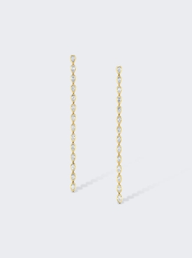 Long Pear Diamond Bezel Drop Earrings 18k Yellow Gold