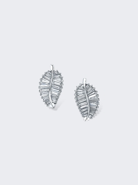 Diamond Palm Leaf Stud Earrings