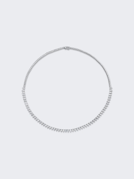 Pear Diamond Choker Necklace 18k White Gold