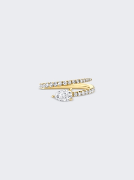 Two Row Pave Coil Ring Pendant 18k Yellow Gold