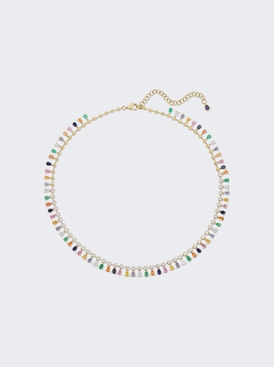 Multicolor Diamond And Fine Gemstone Shaker Choker Necklace Yg