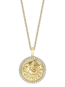 18k Yellow Gold Capricorn Zodiac Pendant