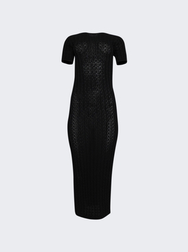 Aruba Rib Lace Knit Dress Black