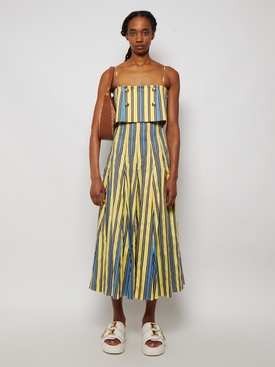 Million Pleats Skirt Sunshine Yellow Blue and Brown secondary image