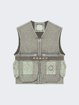 Crackled Effect Vest Medium Grey