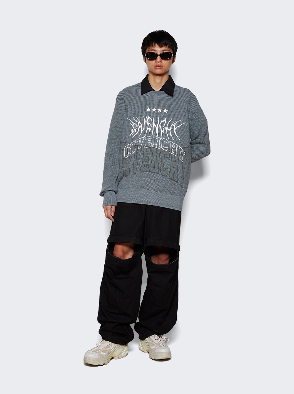 Embroidered Metal Logo Crewneck Sweater Titanium | The Webster Embroidered Metal Logo Crewneck Sweater Titanium | The Webster