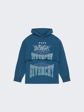 Double Layered Hoodie Petrol Blue