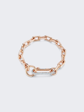 Saxon Chain Link Bracelet With Elongated Diamond Link Clasp