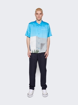 House Print Shirt Blue and White secondary image