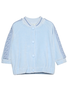 Kids velour buttoned sweatshirt Blue