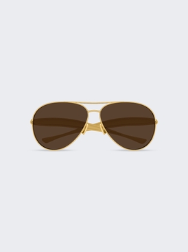 Sardine Aviator Sunglasses Shiny Gold