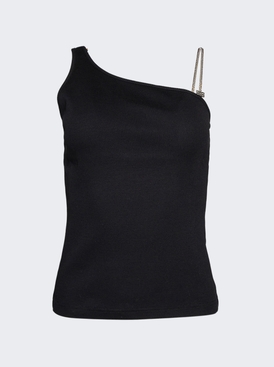 One Shoulder 4g Chain Top Black