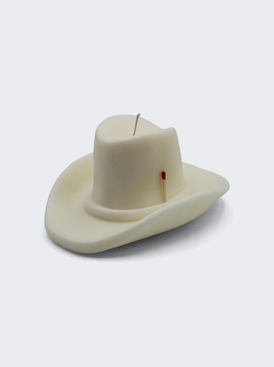 Belle Star Cowboy Hat Candle White