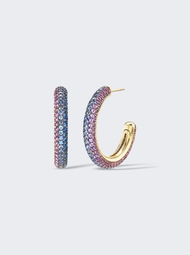 Midnight Puffy Hoop 18 Yellow Gold And Black Gold
