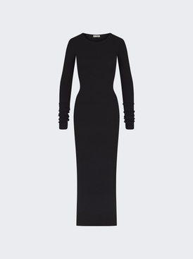 Long Sleeve Crewneck Maxi Dress Black