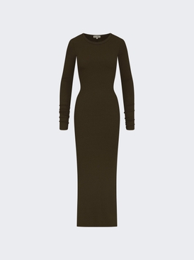 Long Sleeve Crewneck Maxi Dress Moss