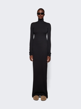 Cb023 - Long Sleeve Turtleneck Dress Maxi Black Black