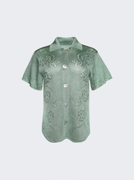 Vine Floral Short Sleeve Shirt Sage