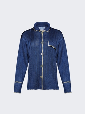 Wide Rib Long Sleeve Top Lapis And Butter