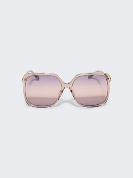 Aly Square Sunglasses Shiny Transparent Light Brown