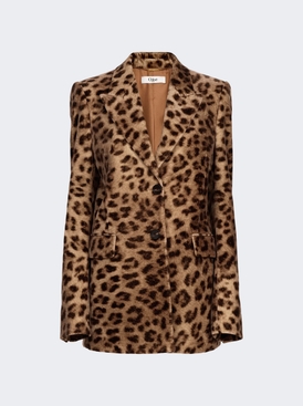 Leopard Blazer Worn Brown
