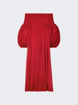 Off-shoulder Wool Dress