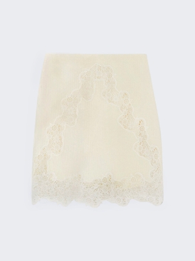 Lace Insert Rib Mini Skirt