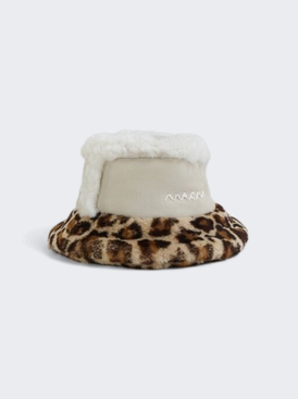 Leather And Shearling Bucket Hat