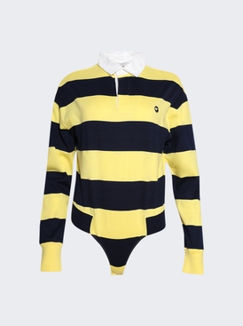 Striped Polo Bodysuit Yellow And Blue