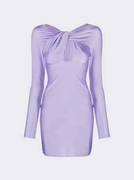 Twisted Cut-Out Jersey Dress Lilac