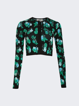 Jacquard Knitted Cardigan Blue