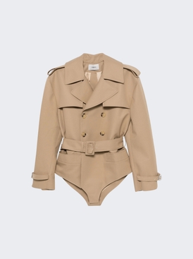 Trench Coat Bodysuit Beige
