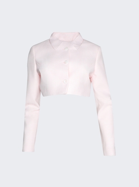 Trompe L'oeil Tailored Jacket White And Pink