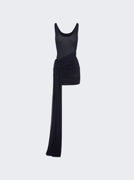 Scoop Neck Wrap Mini Dress Navy