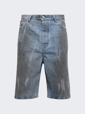 Thrashed Baggy 5 Pocket Shorts Light Wash Blue