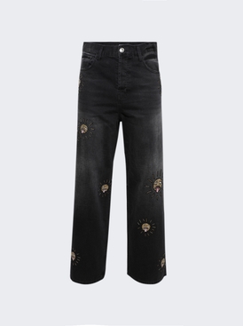 Beaded Sun Wide Jeans