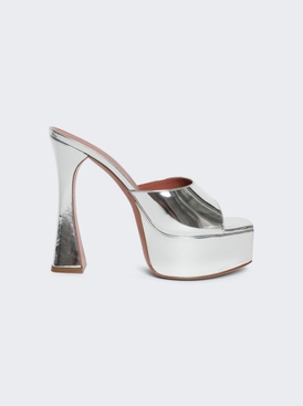 Dalida Mirror Platform Sandals Silver