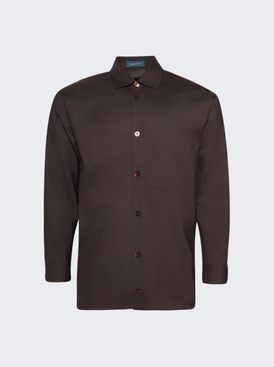 Embroidered Pegasus Wool Shirt Brown