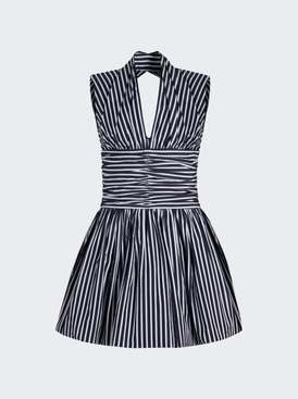 Sleeveless Bloomer Mini Dress Navy Stripes