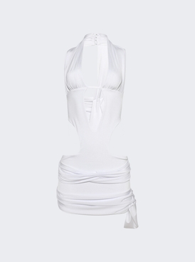 Divinity Draped Mini Dress White