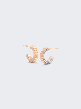 Clive Diamond Fluted Huggie Earrings 18k Rose Gold