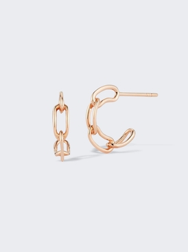 Saxon Chain Link Huggie Earrings 18k Rose Gold