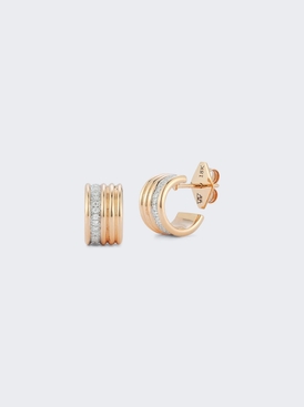 Thoby Diamond 5 Row Tubular Huggie Earrings 18k Rose Gold