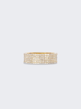 Diamond Cigar Band Ring 14k Yellow Gold