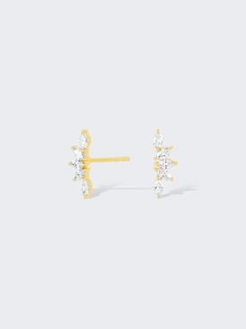 Diamond Marquise Fan Earrings 14k Yellow Gold