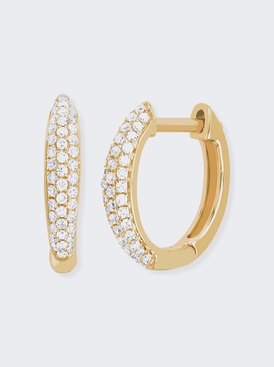 Diamond Dome Mini Huggie Earrings 14K Yellow Gold