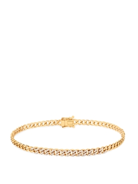 14kt Diamond Mini Curb Chain Bracelet