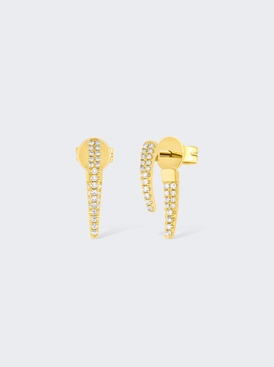 Mini Diamond Hook Earring Yellow Gold