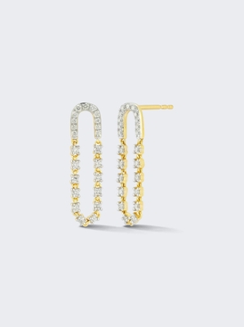 Diamond Loop Chain Stud Earrings