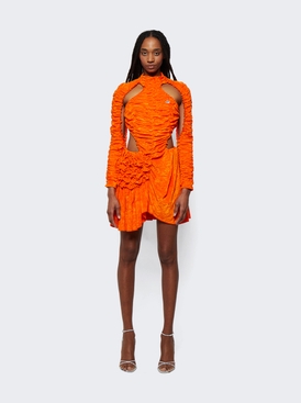 Short Ruched Cut Out Dress Orange secondary image